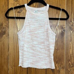 Mudd Y2K Racerback Belly Tank Top Women’s Medium | Pink White Crop